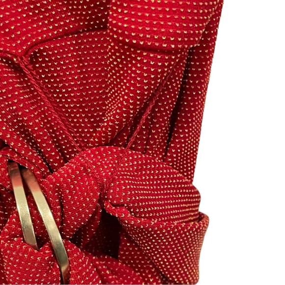 NWT Michael Kors Red Gold Glitter Dot LongSleeve Stretchy Dress Size Large - Picture 8 of 13